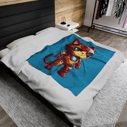 Iron Cat Velveteen Plush Blanket