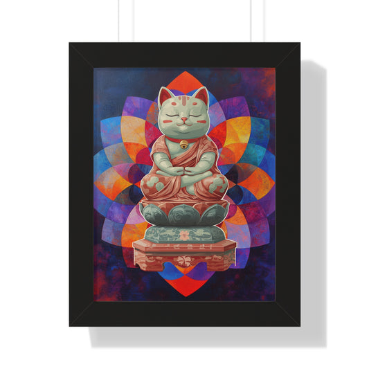 Buddha Kitty Framed Wall Art