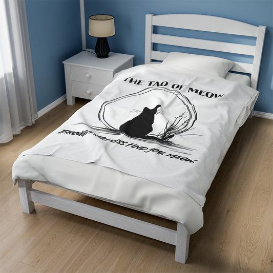 The Tao of Meow Velveteen Plush Blanket