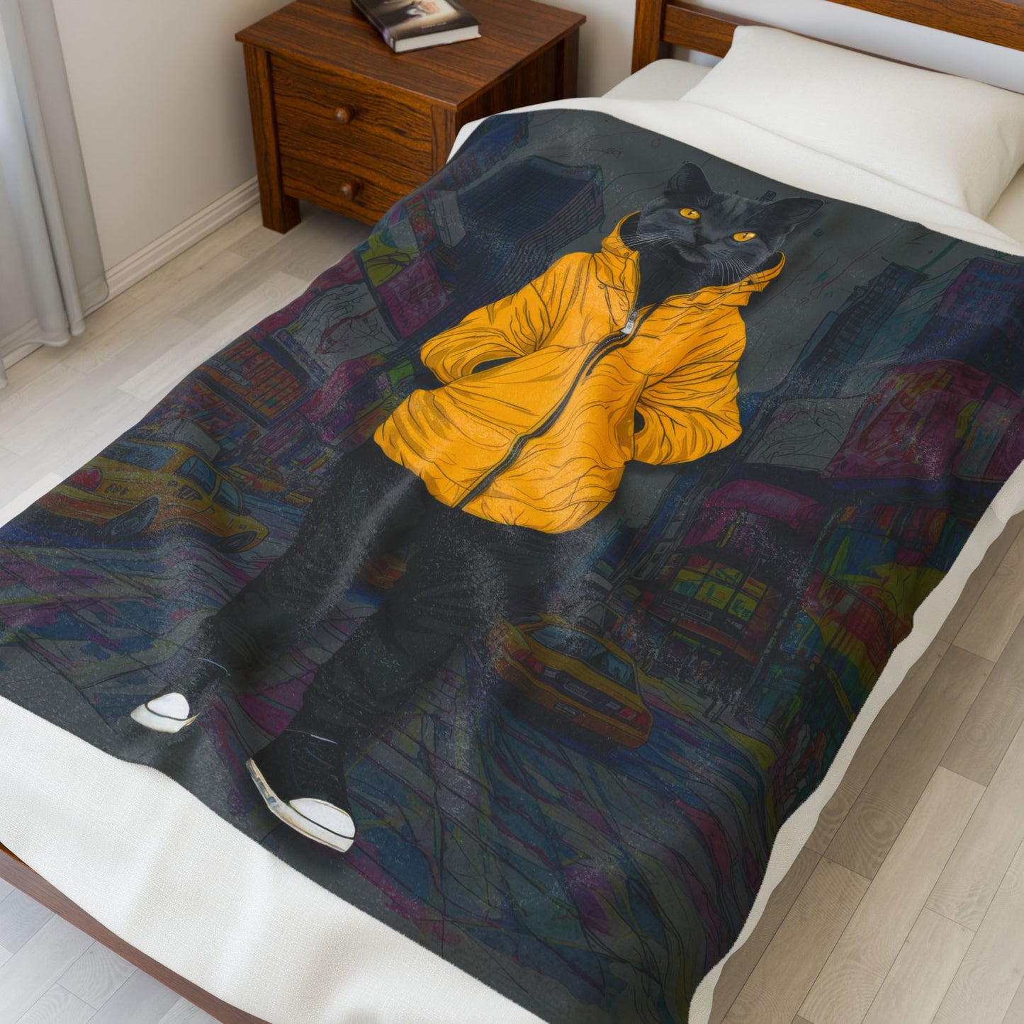 Street Cat Style Velveteen Plush Blanket