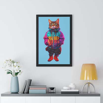 Swagger Cat Framed Wall Art