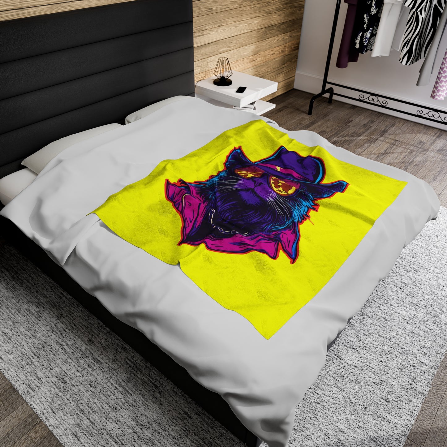 Meowcho Man Velveteen Plush Blanket