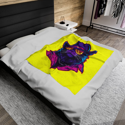 Meowcho Man Velveteen Plush Blanket