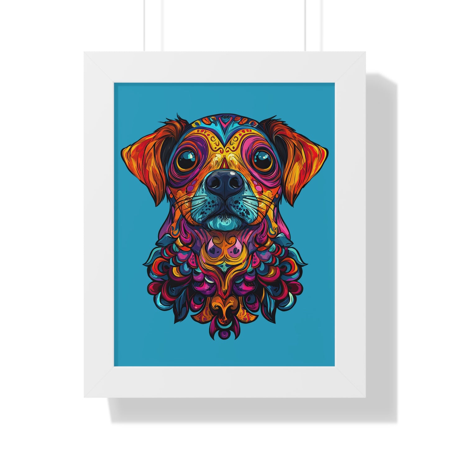 Dia De Muerte Perrito Framed Wall Art