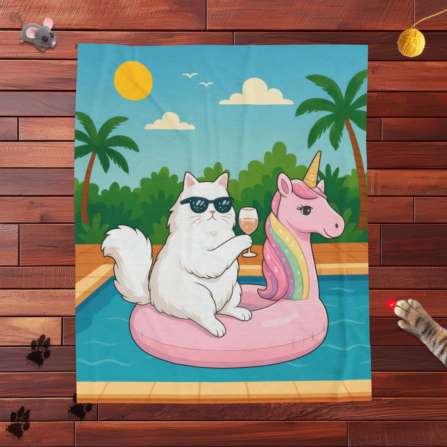 Meowmosa Vibes Velveteen Plush Blanket