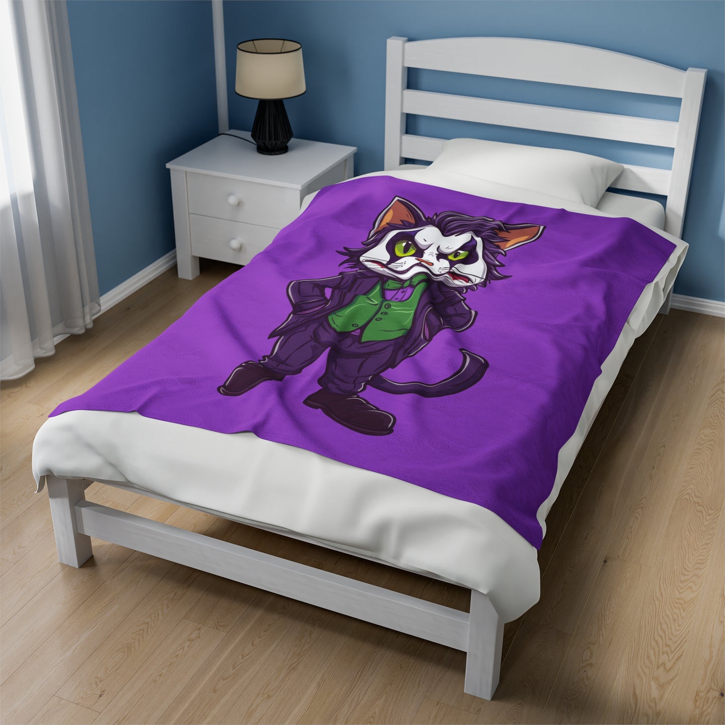 Joker Cat Velveteen Plush Blanket