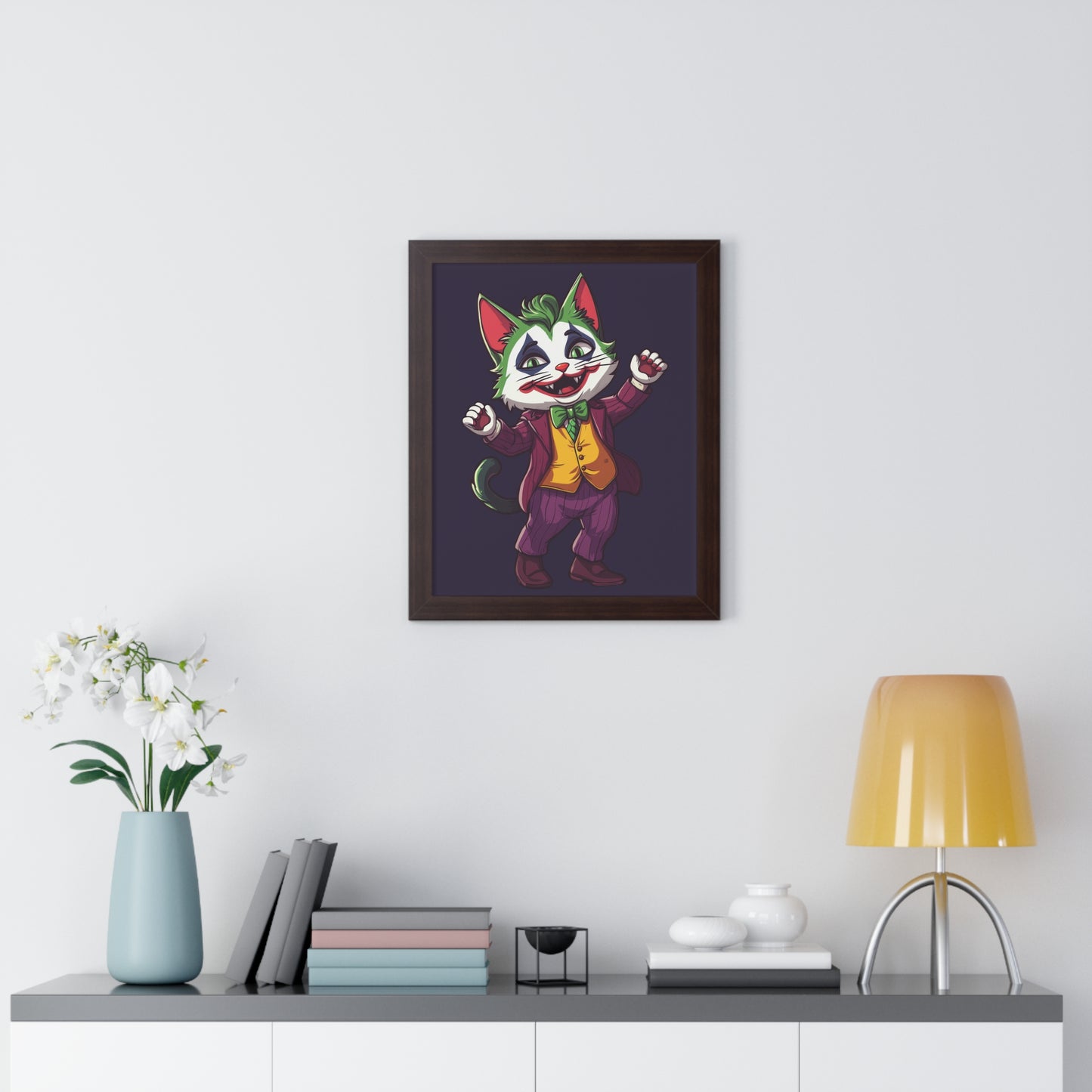 The Joker Cat Framed Wall Art