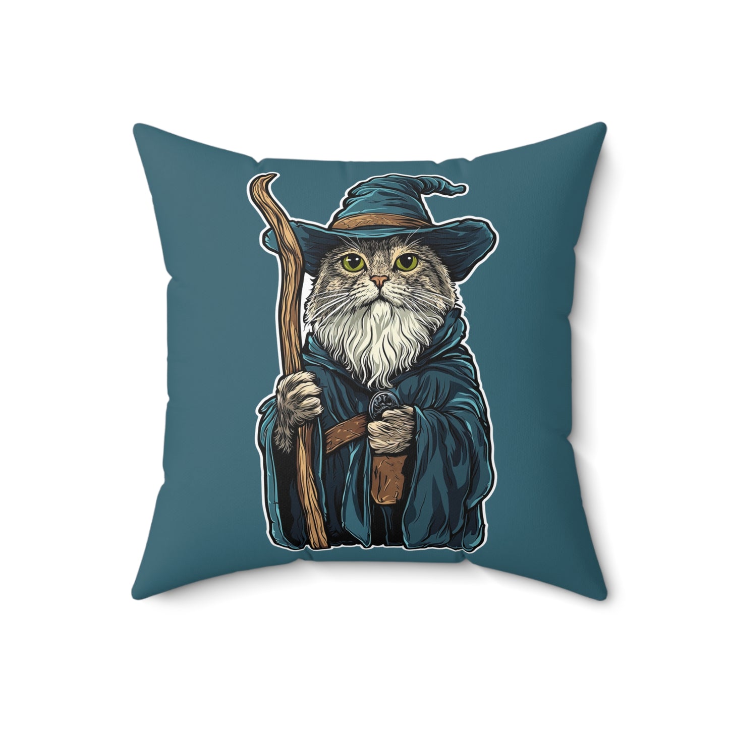 Catdolf The Grey Throw Pillow