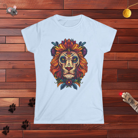 Dia De Muertos Lion Ladies Tee