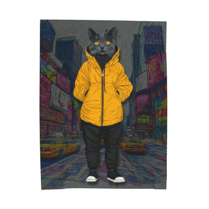 Street Cat Style Velveteen Plush Blanket