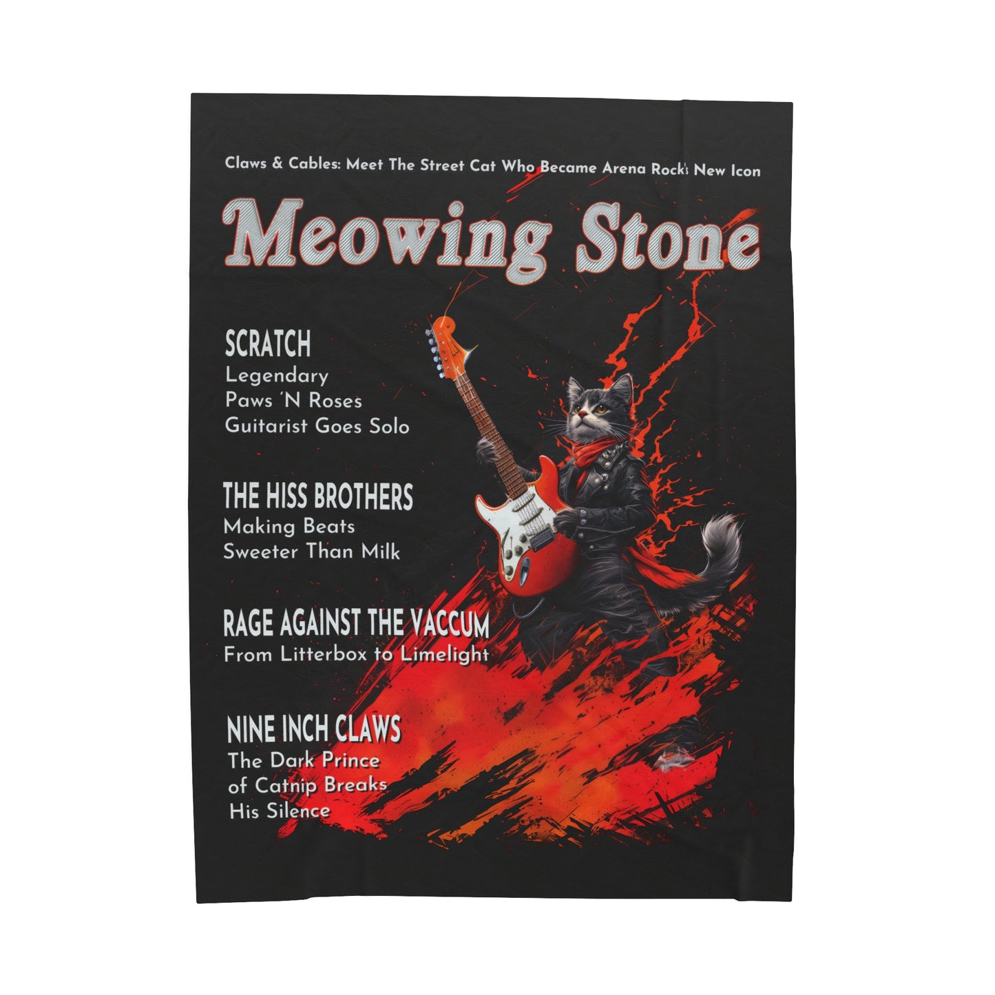 Meowing Stone Magazine  Velveteen Plush Blanket