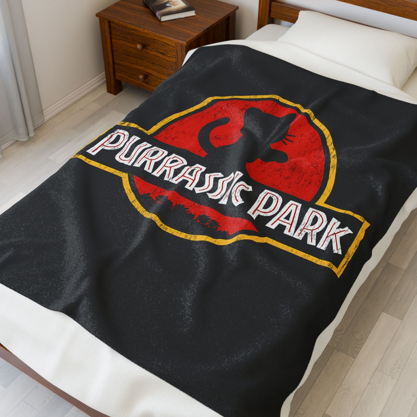 Purrassic Park Velveteen Plush Blanket
