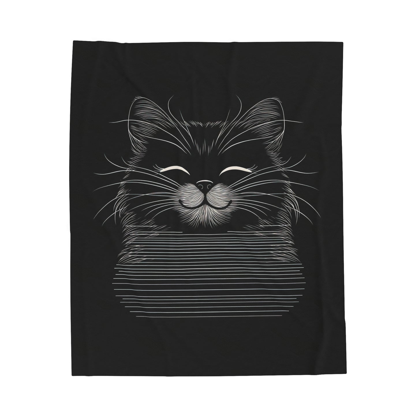 Smiling Cat Velveteen Plush Blanket