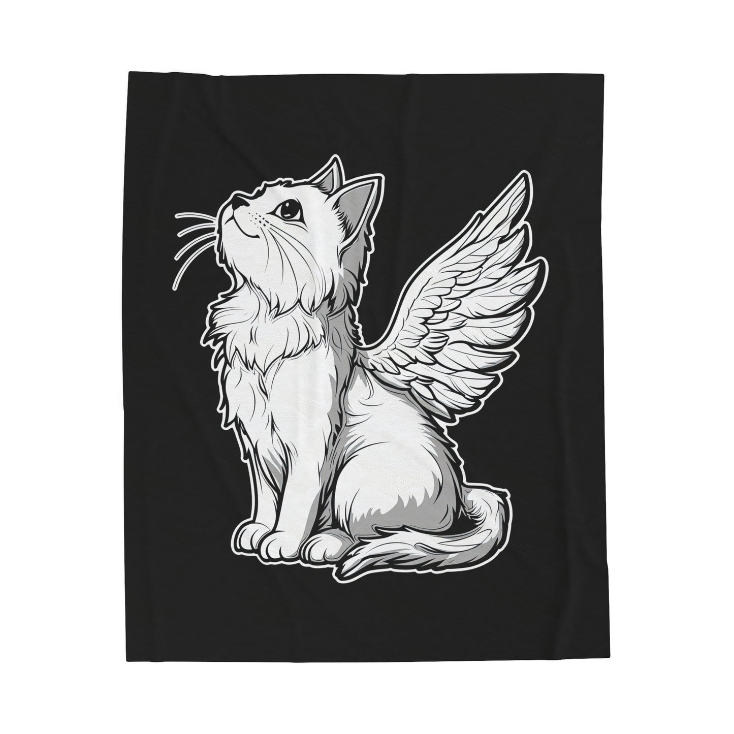 Angel Kitty Velveteen Plush Blanket