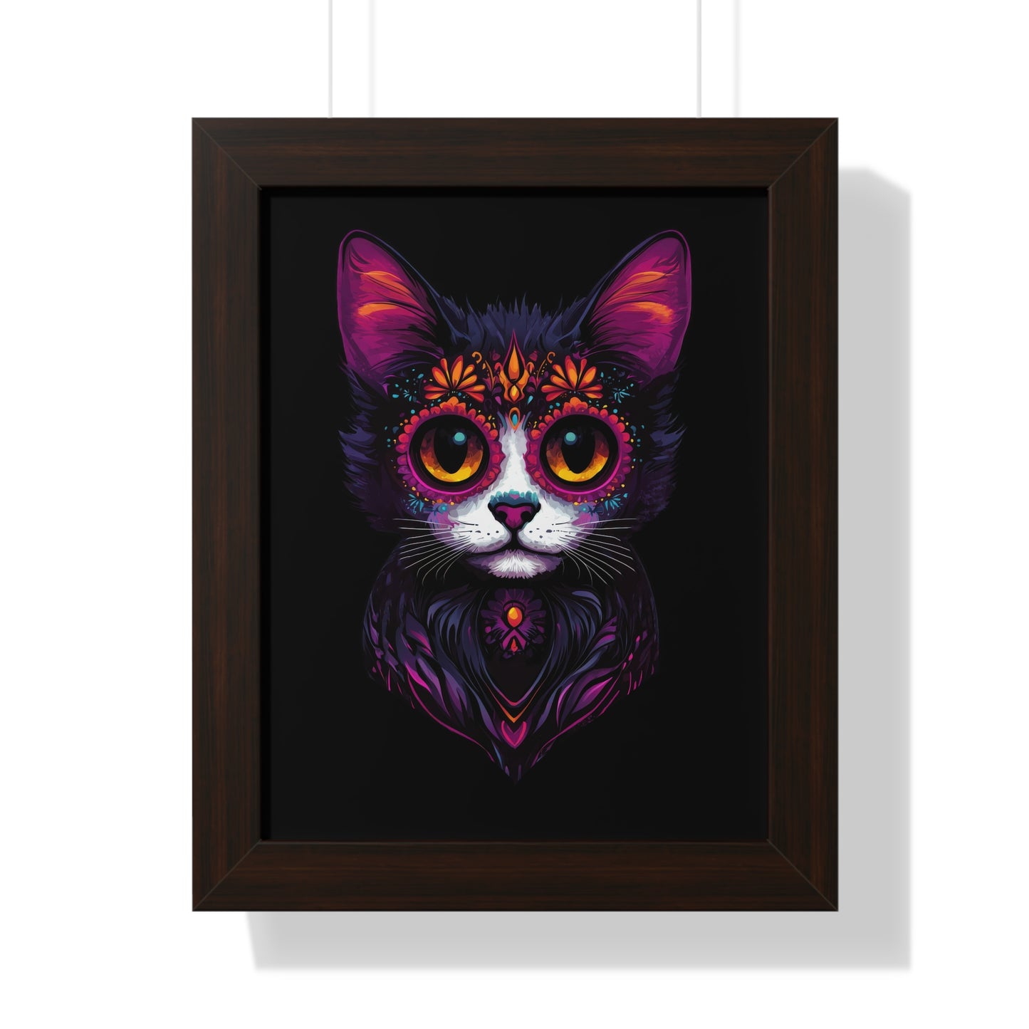 Dia De Muerte Gatito Framed Wall Art