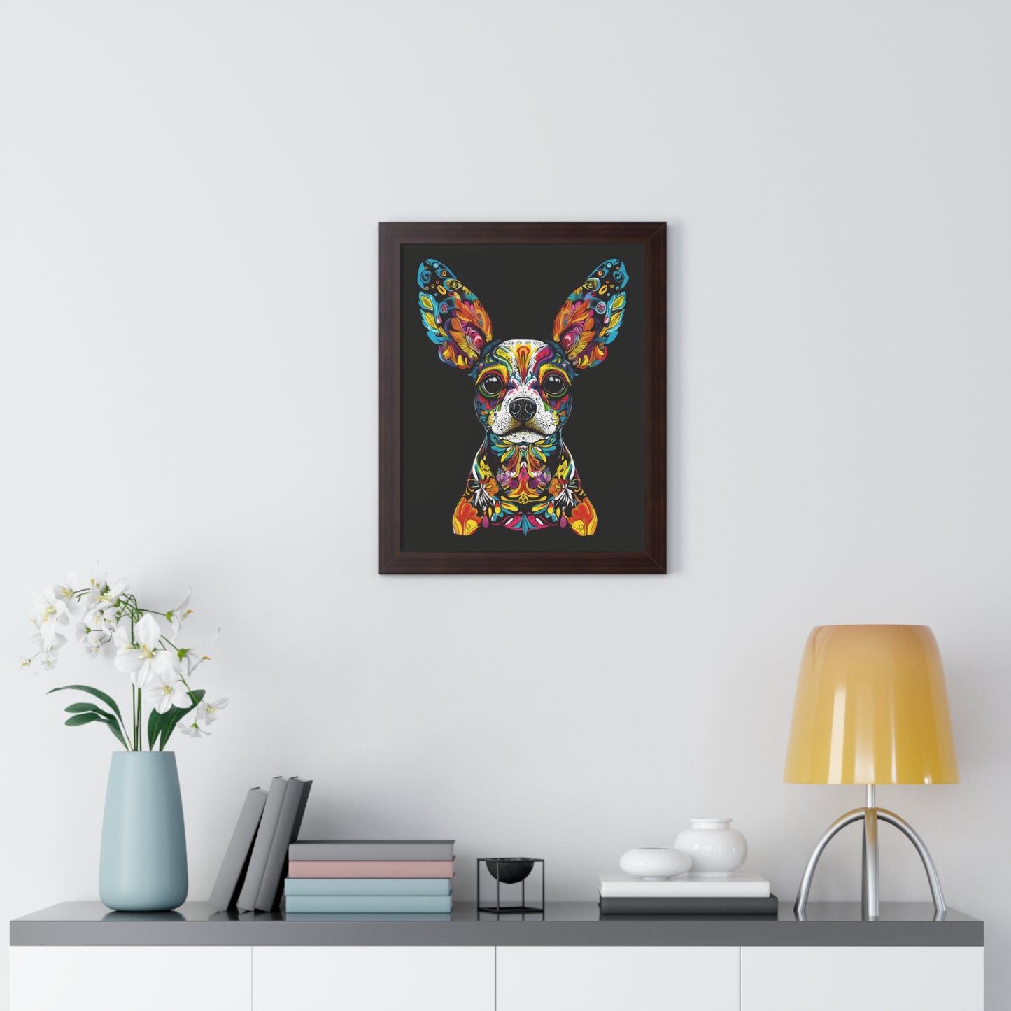 Dia De Muerte Doggo Framed Wall Art