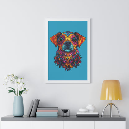 Dia De Muerte Perrito Framed Wall Art