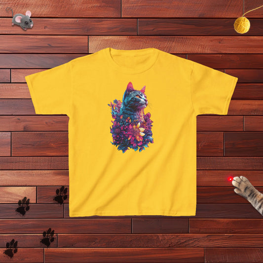 Floral Cat Kids Tee
