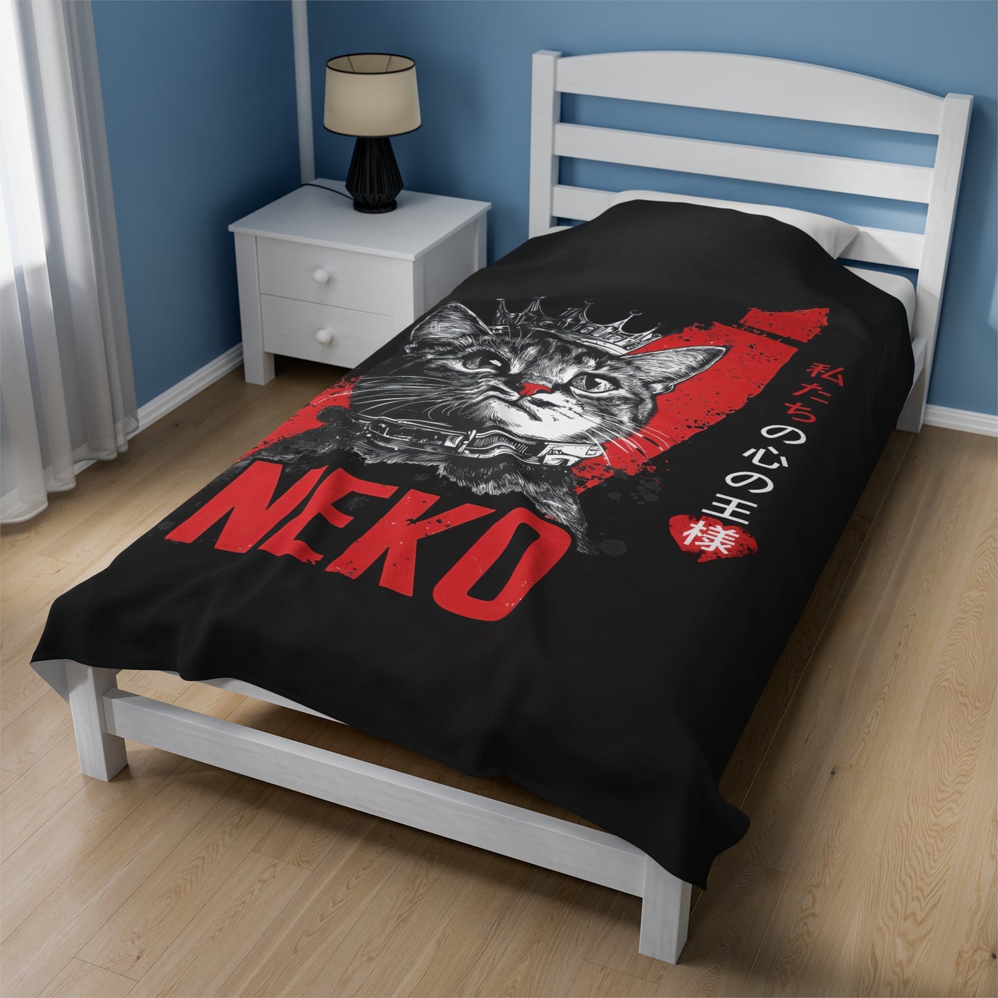 Neko King Of Our Hearts Velveteen Plush Blanket