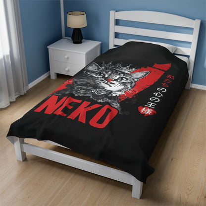 Neko King Of Our Hearts Velveteen Plush Blanket