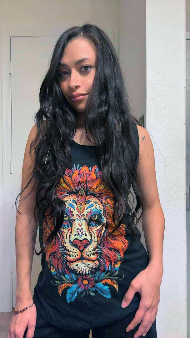 Dia De Muertos Lion Ladies Tank
