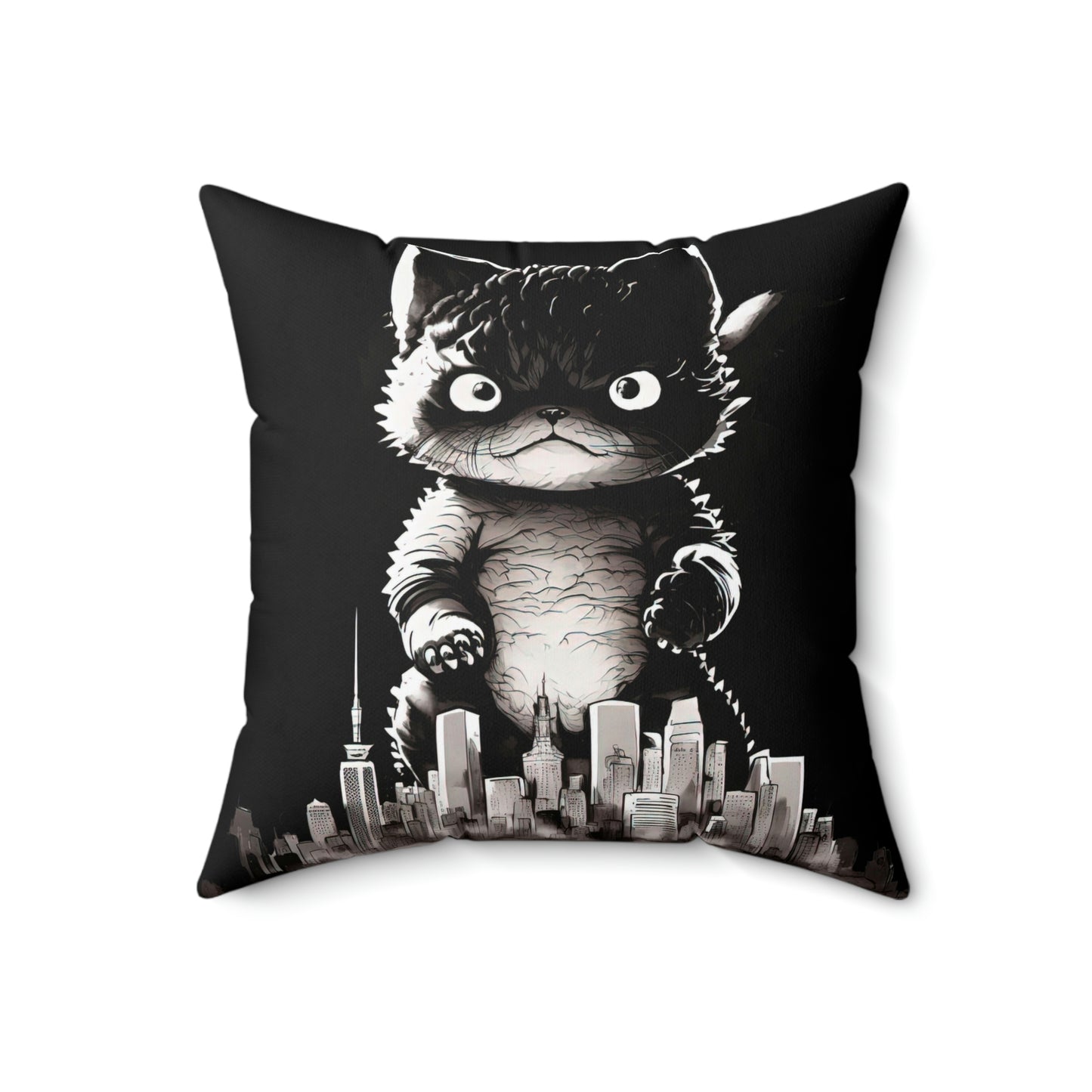 Kittenzilla Throw Pillow