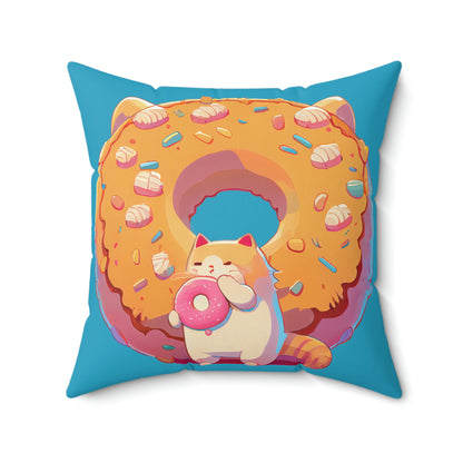 Donut Cat Square Pillow