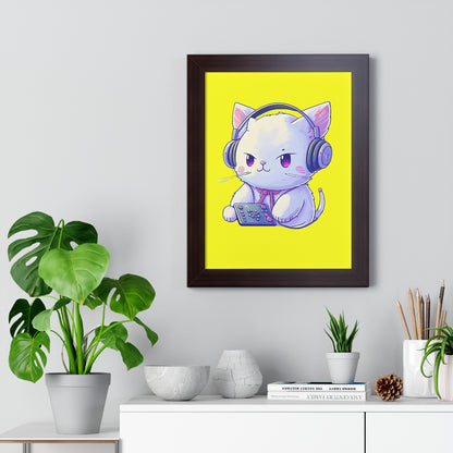 Gamer Kitty Framed Print