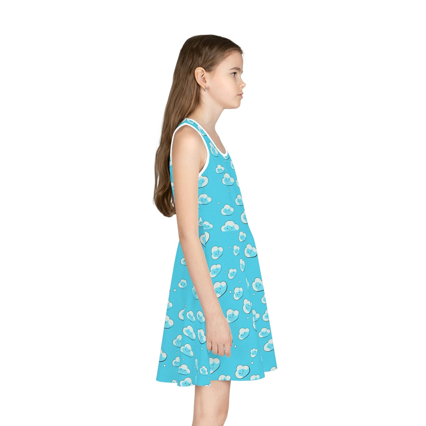 Girls' Kawaii Clouds Sleeveless Sundress (AOP)