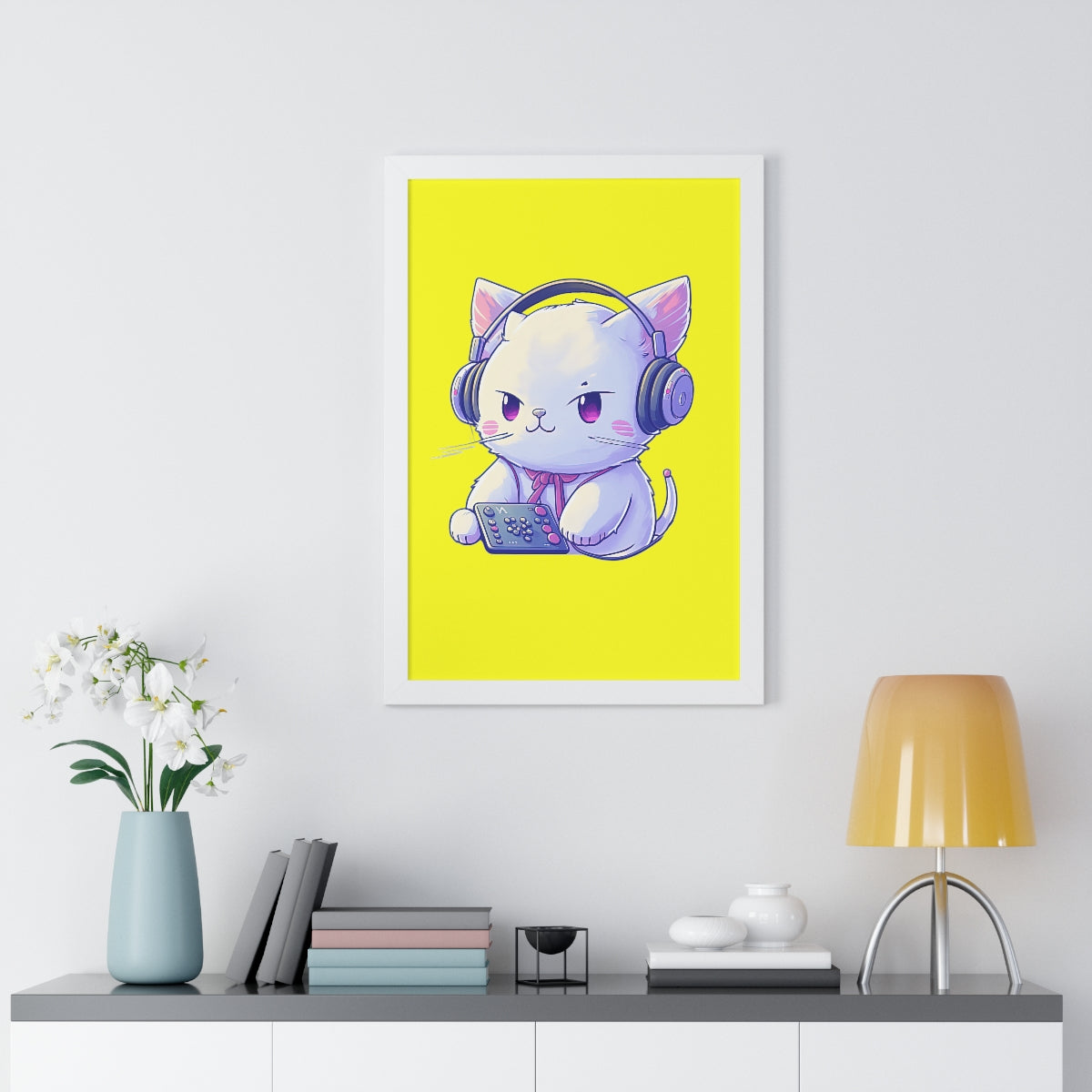 Gamer Kitty Framed Print