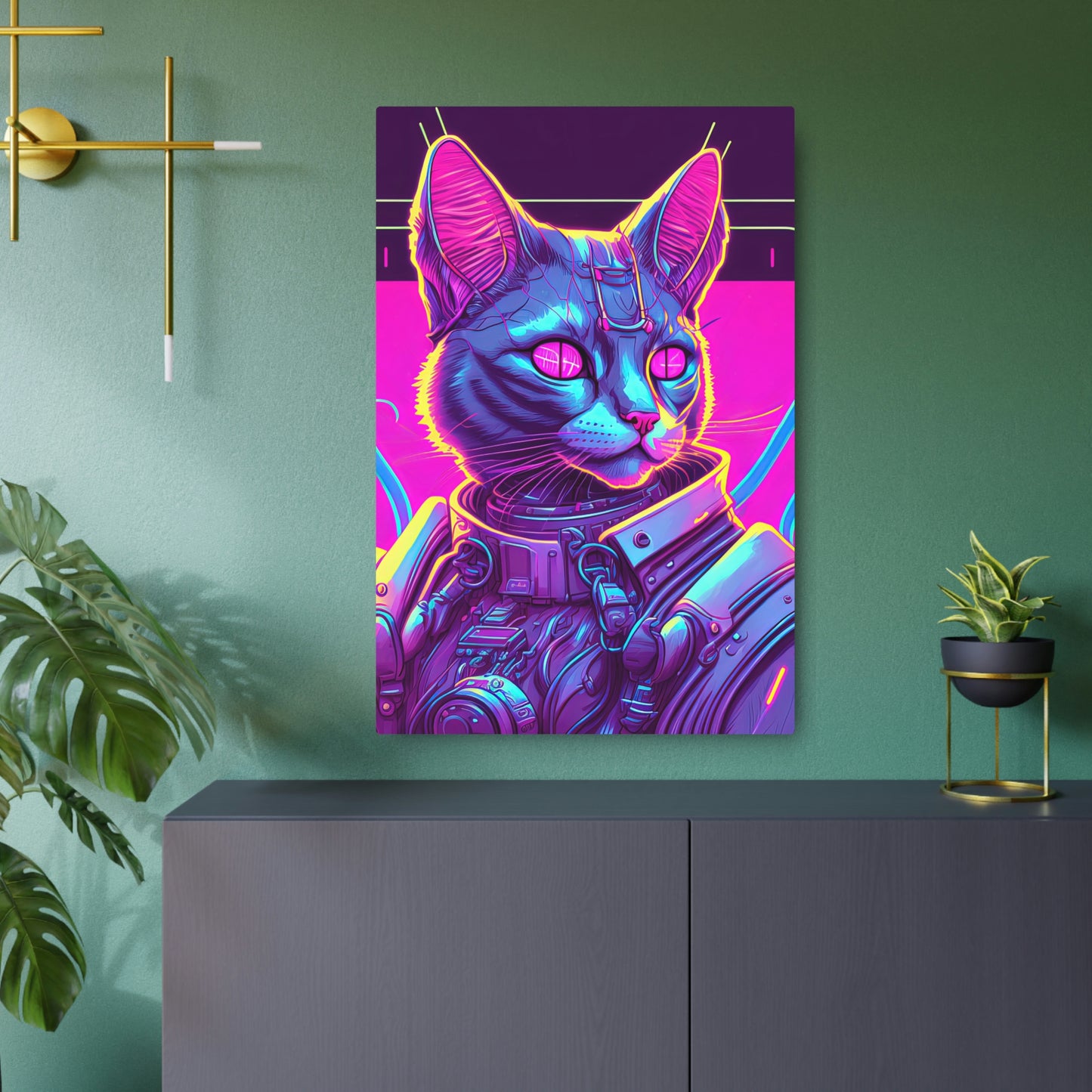 Cybercat Metal Print