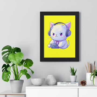 Gamer Kitty Framed Print