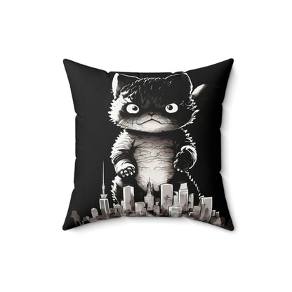 Kittenzilla Throw Pillow