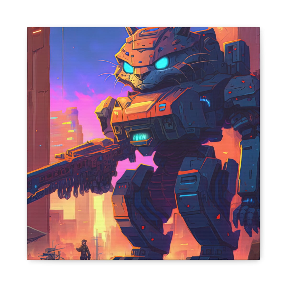 Mech Kitty Canvas Print