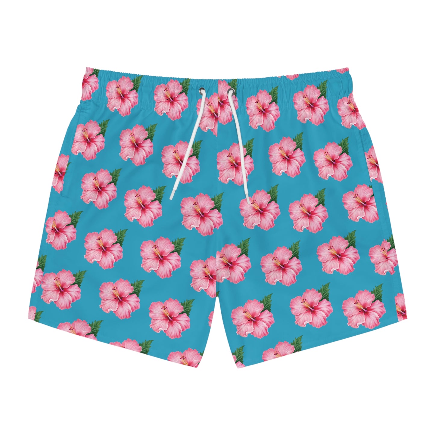 Pink Habiscus Swim Trunks