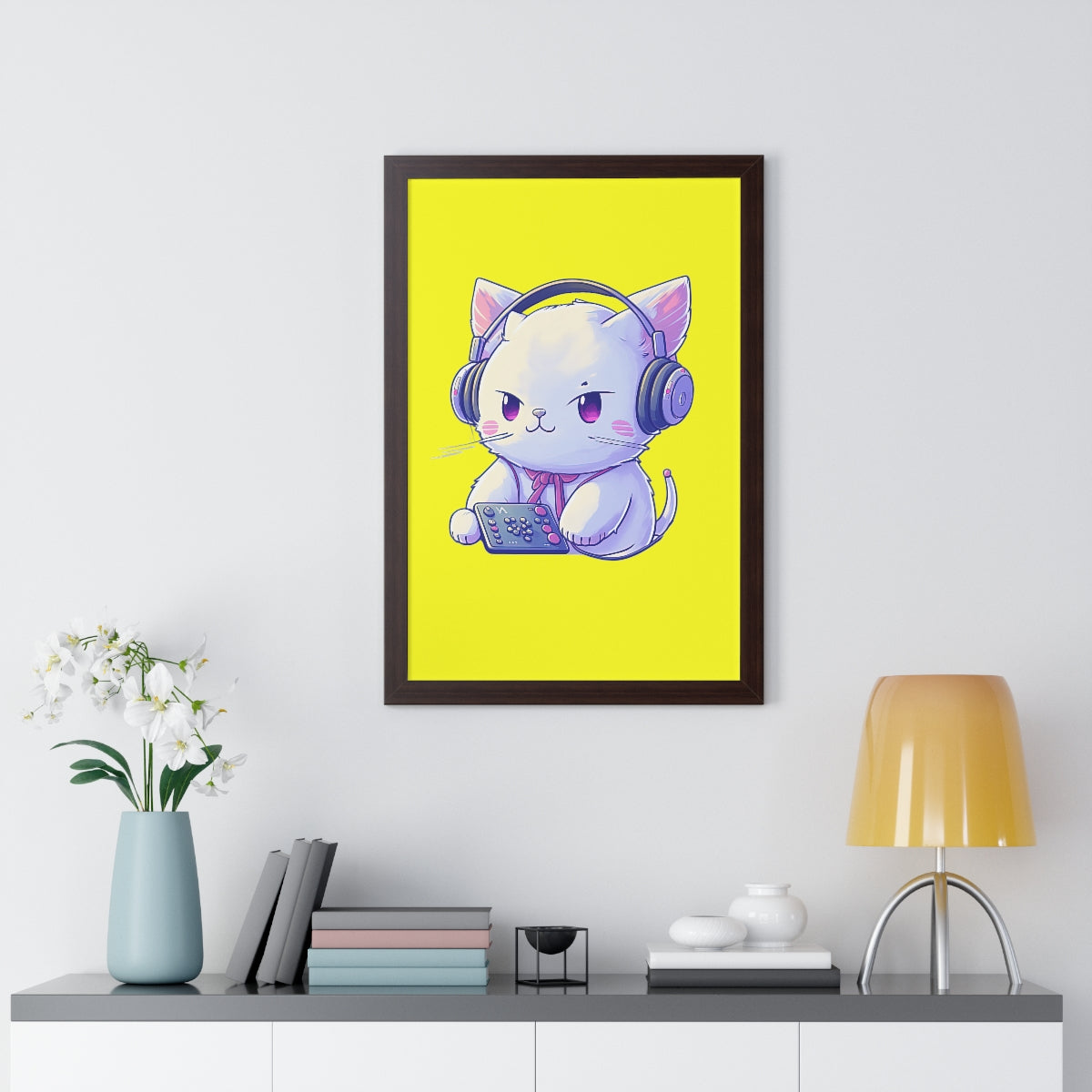 Gamer Kitty Framed Print