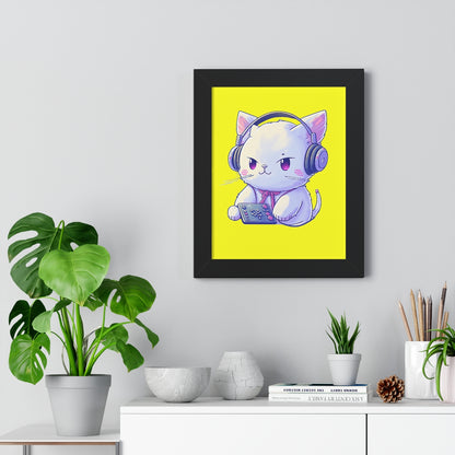 Gamer Kitty Framed Print