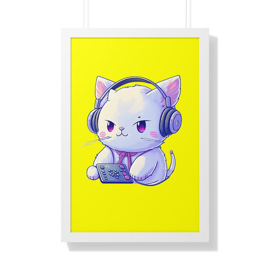 Gamer Kitty Framed Print