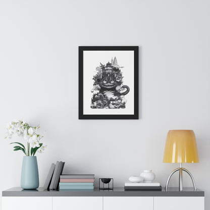 Kitty Kaiju Framed Print