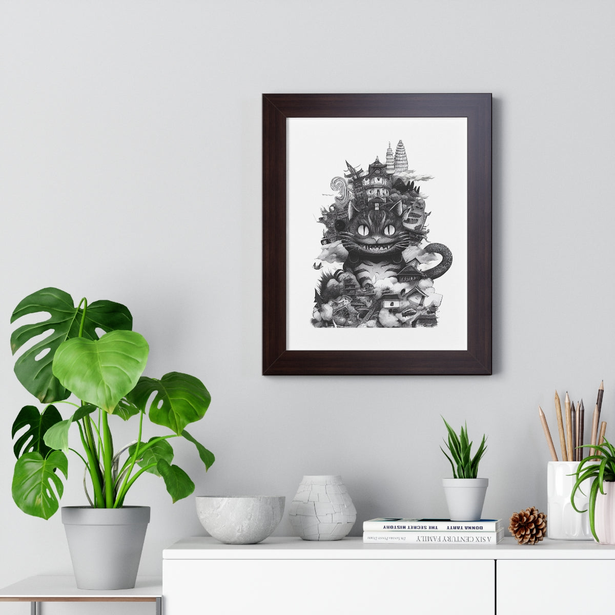 Kitty Kaiju Framed Print