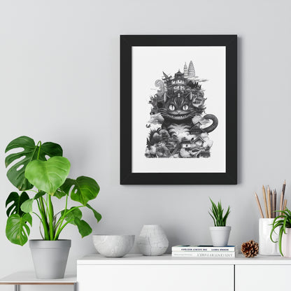 Kitty Kaiju Framed Print