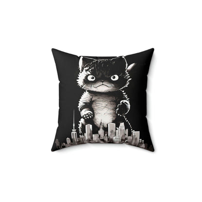 Kittenzilla Throw Pillow