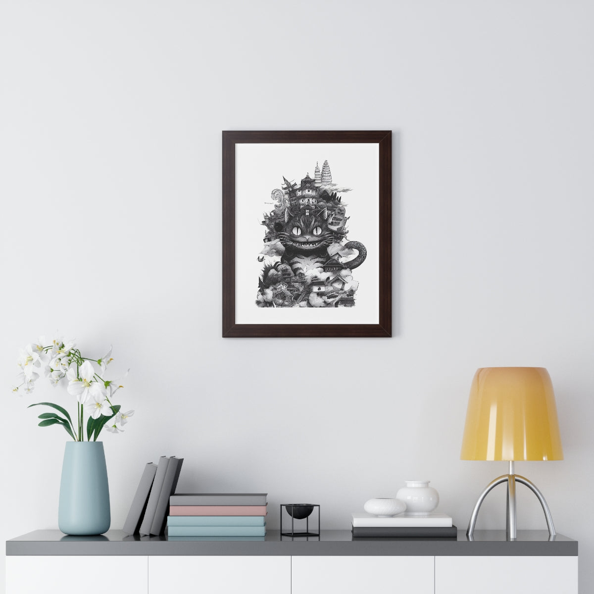 Kitty Kaiju Framed Print