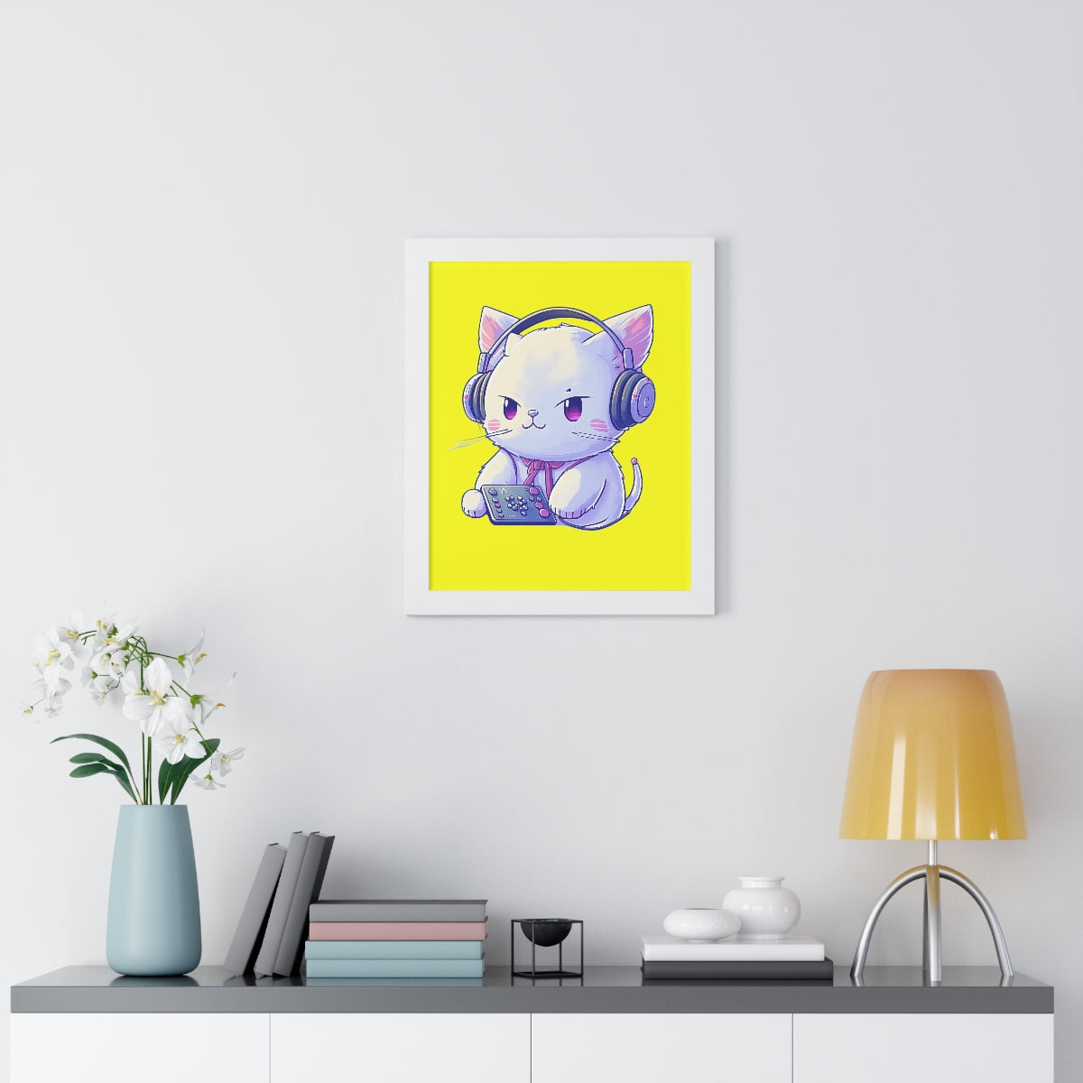 Gamer Kitty Framed Print