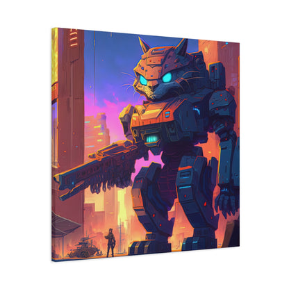 Mech Kitty Canvas Print