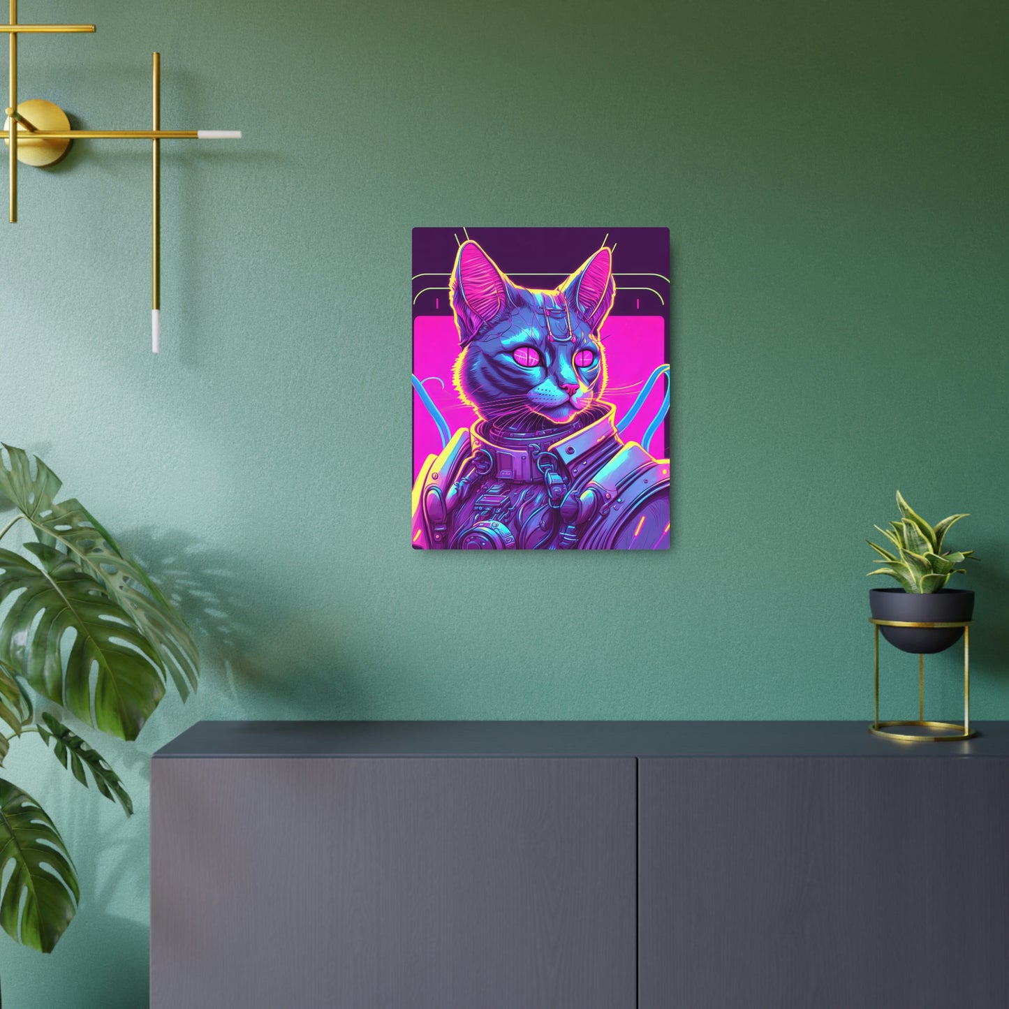 Cybercat Metal Print