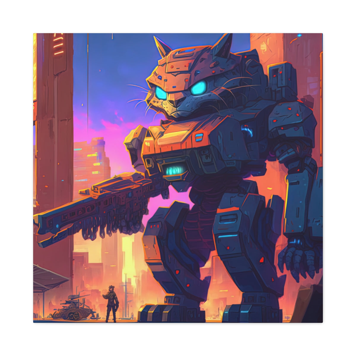 Mech Kitty Canvas Print