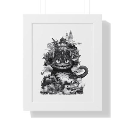 Kitty Kaiju Framed Print