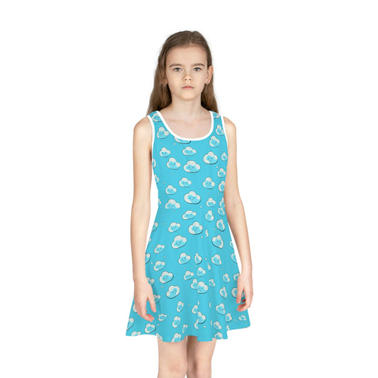 Girls' Kawaii Clouds Sleeveless Sundress (AOP)