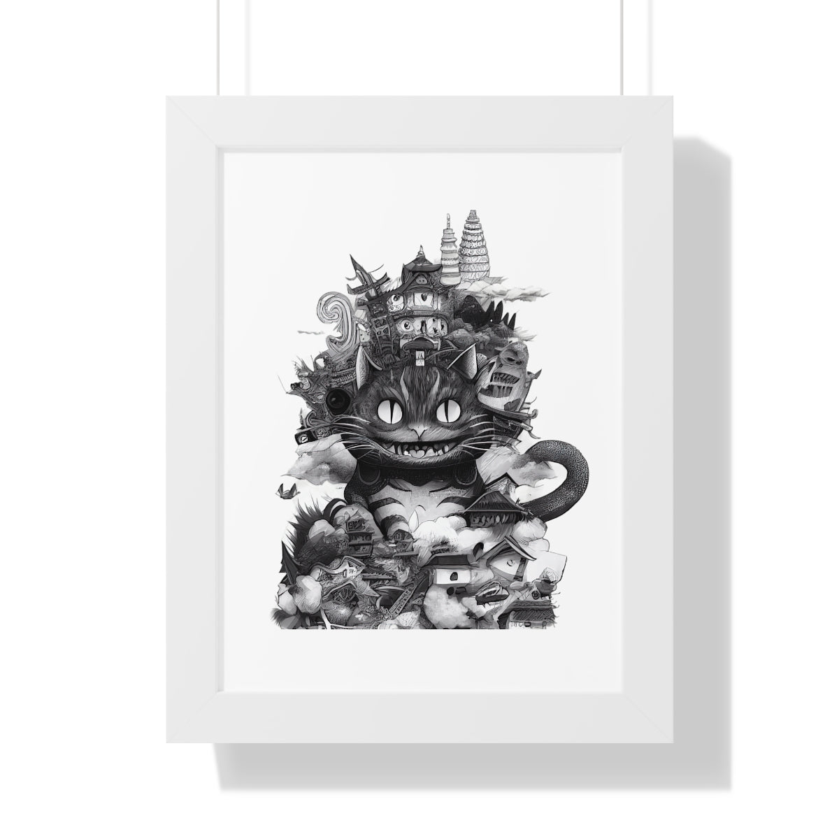 Kitty Kaiju Framed Print